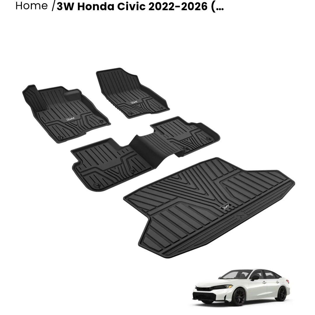 3W Liner 2022 - 2026 Honda Civic Trunk Floor Matt