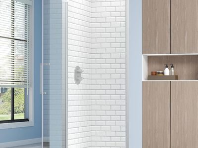 30.8-32" x 72" Brushed Nickel Frameless Pivot Glass Shower Door