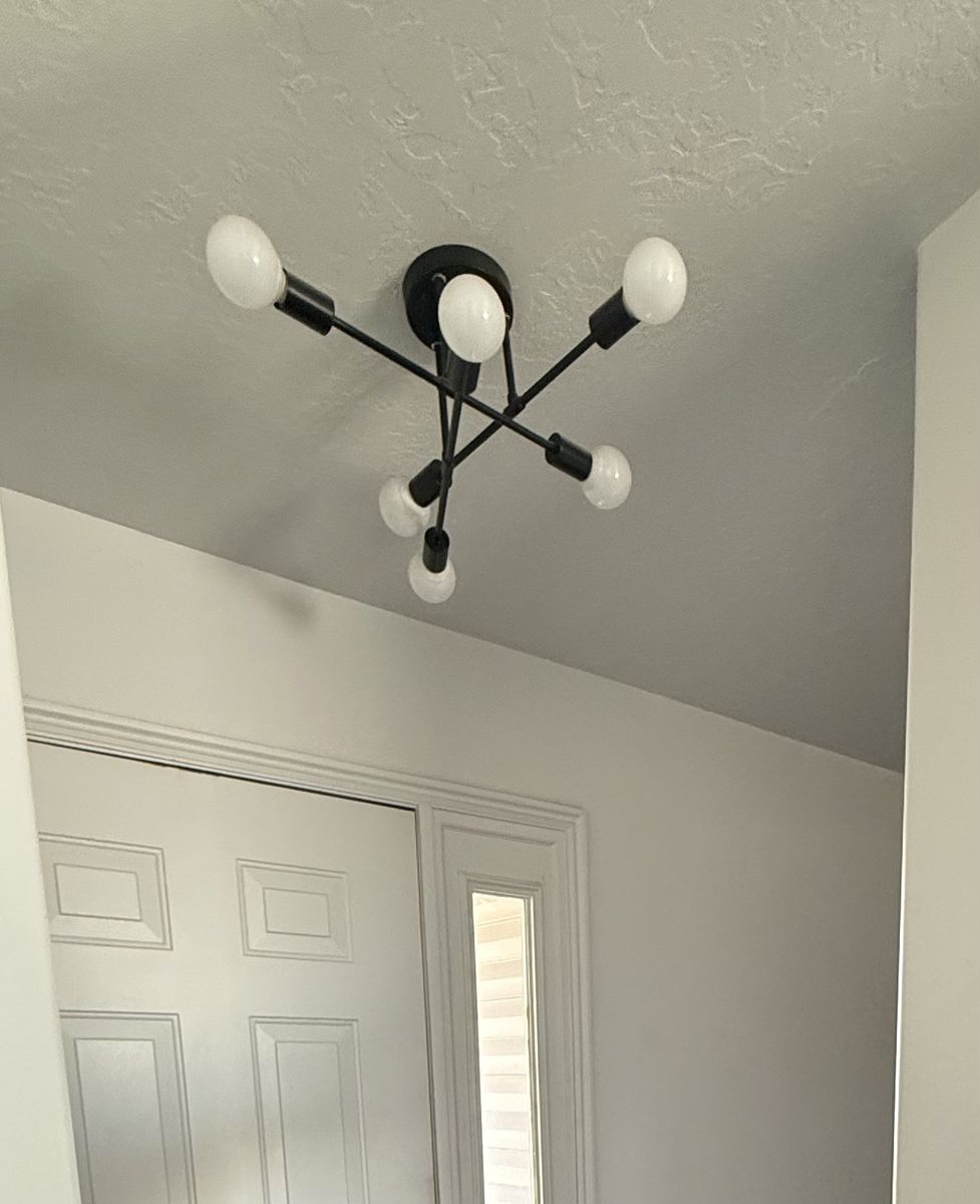 Modern Black Ceiling Light Fixture with 6 Bulbs