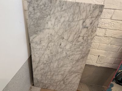 West Elm Grey Coffee Table (Metal Base not shown)