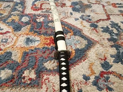 White saya katana sword