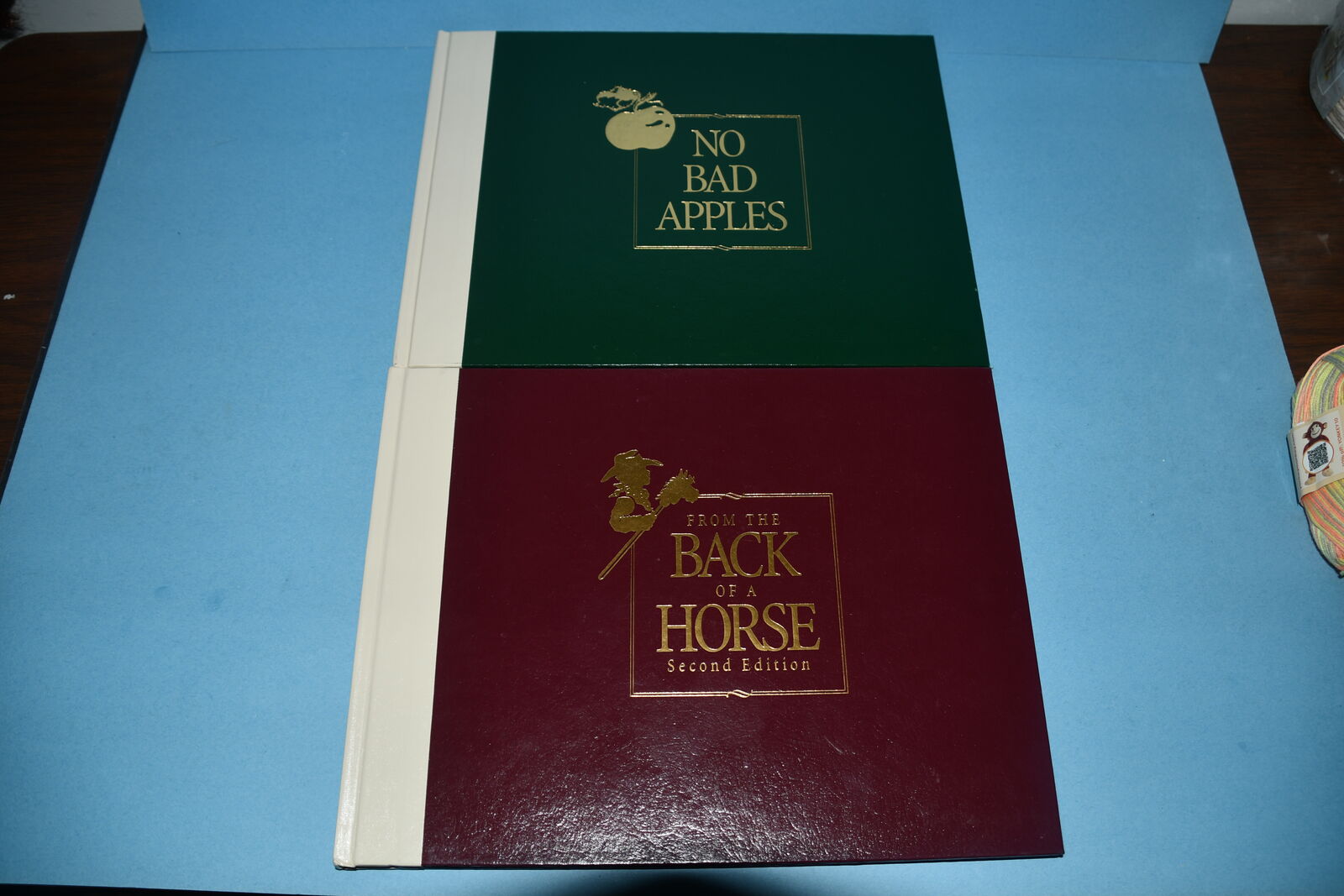 2 HARDCOVER BOOKS ~ "FROM THE BACK OF A HORSE" (SIGNED) & "NO BAD APPLES" (FIRST EDITON)