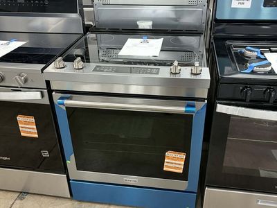 NEW MAYTAG STAINLESS ELECTRIC SLIDE IN RANGE W AIR FRYER
