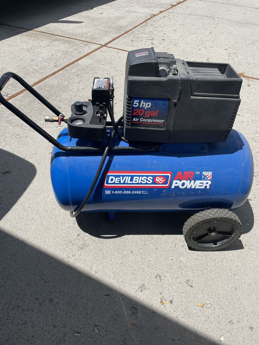 Devilbiss Air Power 5 HP 20 Gallon Portable Electric Air Compressor, Model DF5020