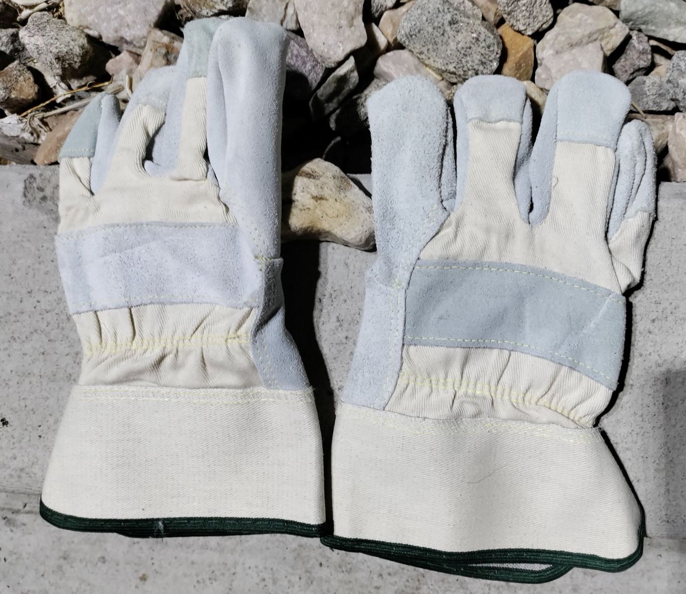 Heavy Duty Leather Palm Work Gloves with Safety Cuff