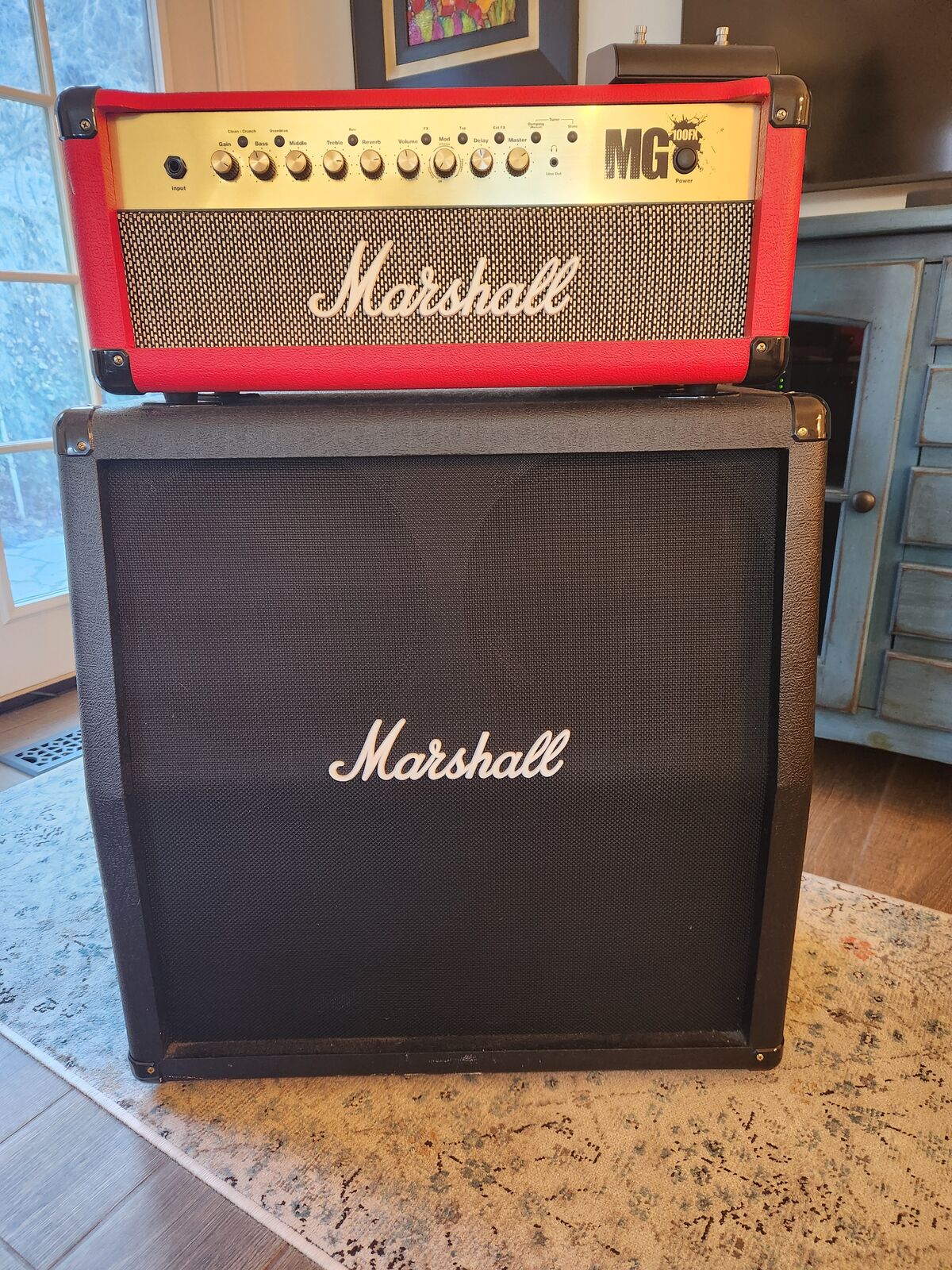 Marshall MG100hfx Guitar Amplifier and Cab half stack