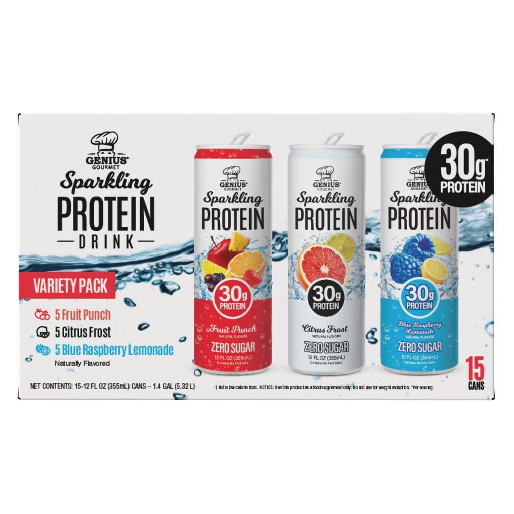 Genius Gourmet Sparkling Clear 30g Protein 12 fl. oz in 15-pack  #103562