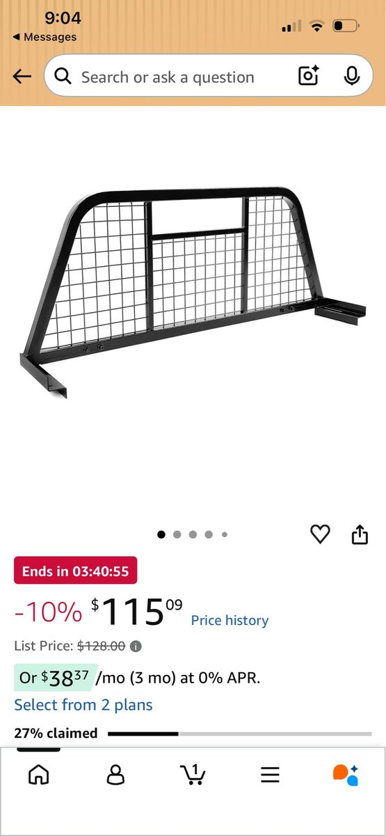 Full size pickup headache rack - universal