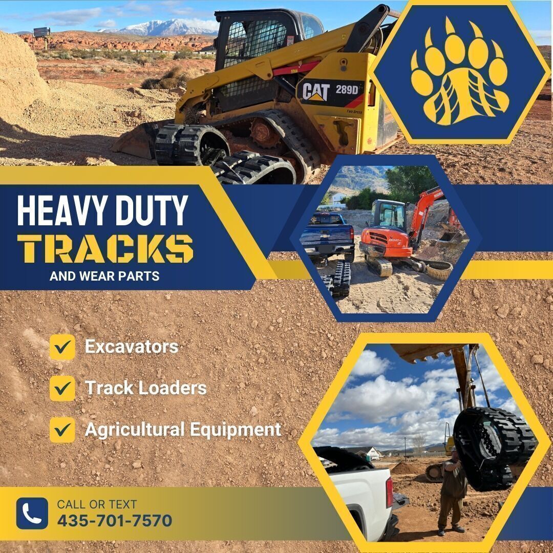 Tracks for Excavator, Mini Excavator, Backhoe- Bucket Teeth, Buckets. Cat, Kubota, Bobcat, John Deere, Komatsu, Sany, Kobelco