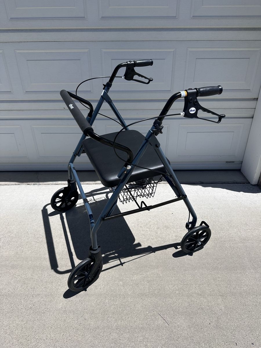 Drive Medical Rollator Walker with Seat and Storage Basket
