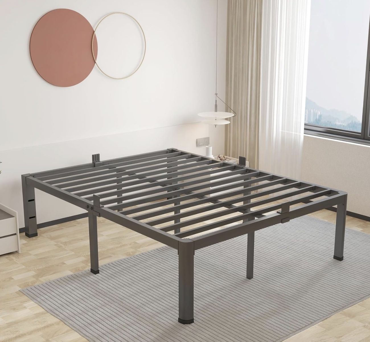 Metal Platform Bed Frame (Full Size, No Box Spring Needed)