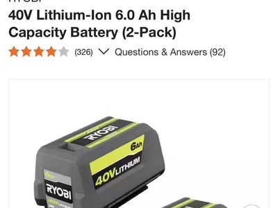 Brand New Ryobi 40v 6ah batteries with Charger