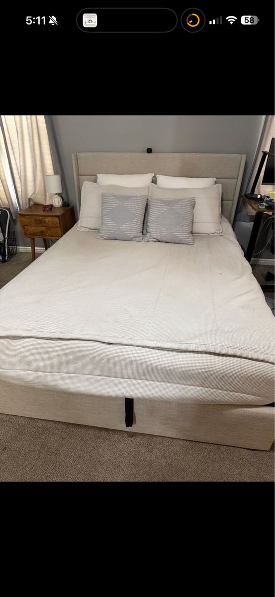 Queen size bed frame with storage
