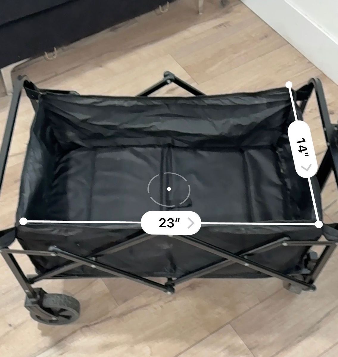Folding Utility Wagon Cart - Black, Compact & Easy to Store, 23"x14" Interior