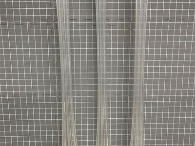 3X 30” TALL CLEAR GLASS TRUNK BUD VASES VINTAGE