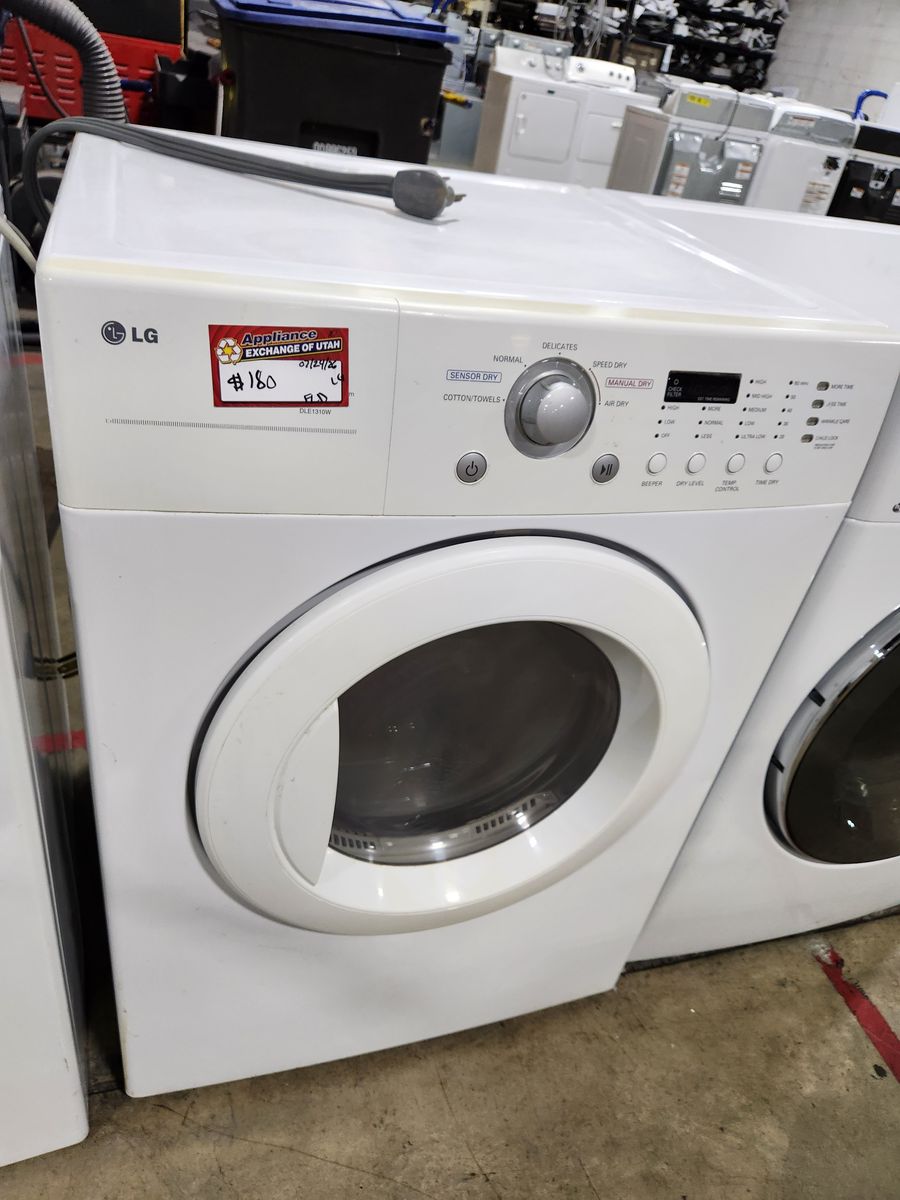 LG Electric Dryer - White, Front Load, Sensor Dry
