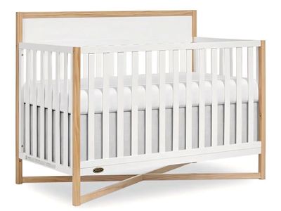 Convertible Full-Size Baby Crib in Vintage White Oak, GreenGuard Gold & BSA