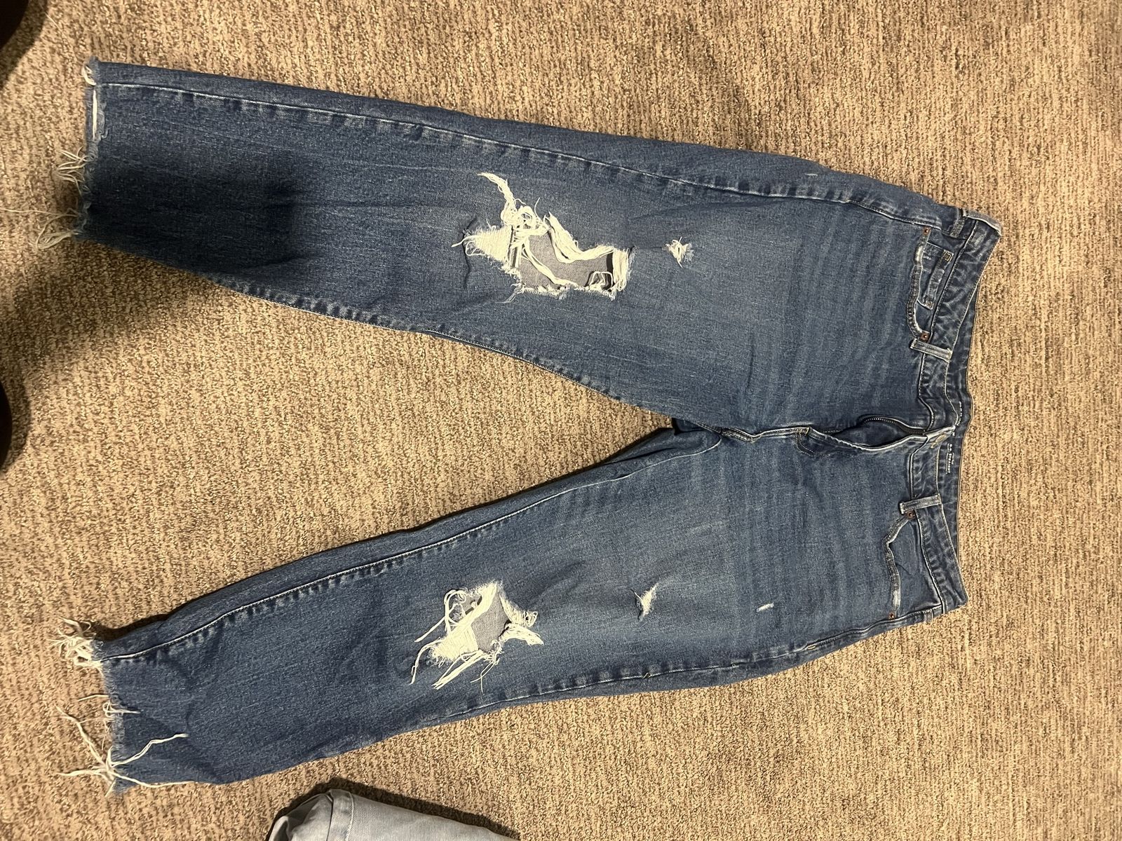Old Navy Distressed Rockstar Super Skinny Jeans Size 18 Ankle Blue Frayed Hem