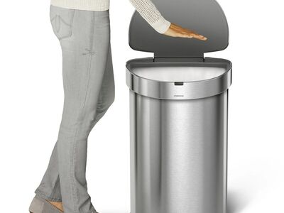 Simplehuman ST2009 45L Semi-Round Sensor Open Trash Can #105076