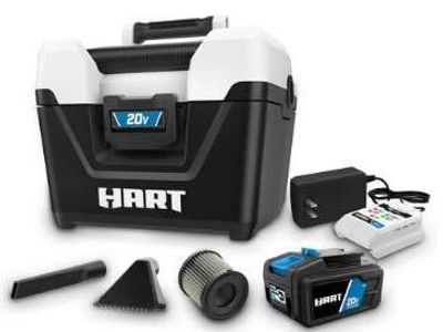Brand new HART 20-Volt Cordless 2-Gallon Wet/Dry Vacuum Kit (1) 20-Volt 4.0Ah Lithium- Ion Battery.