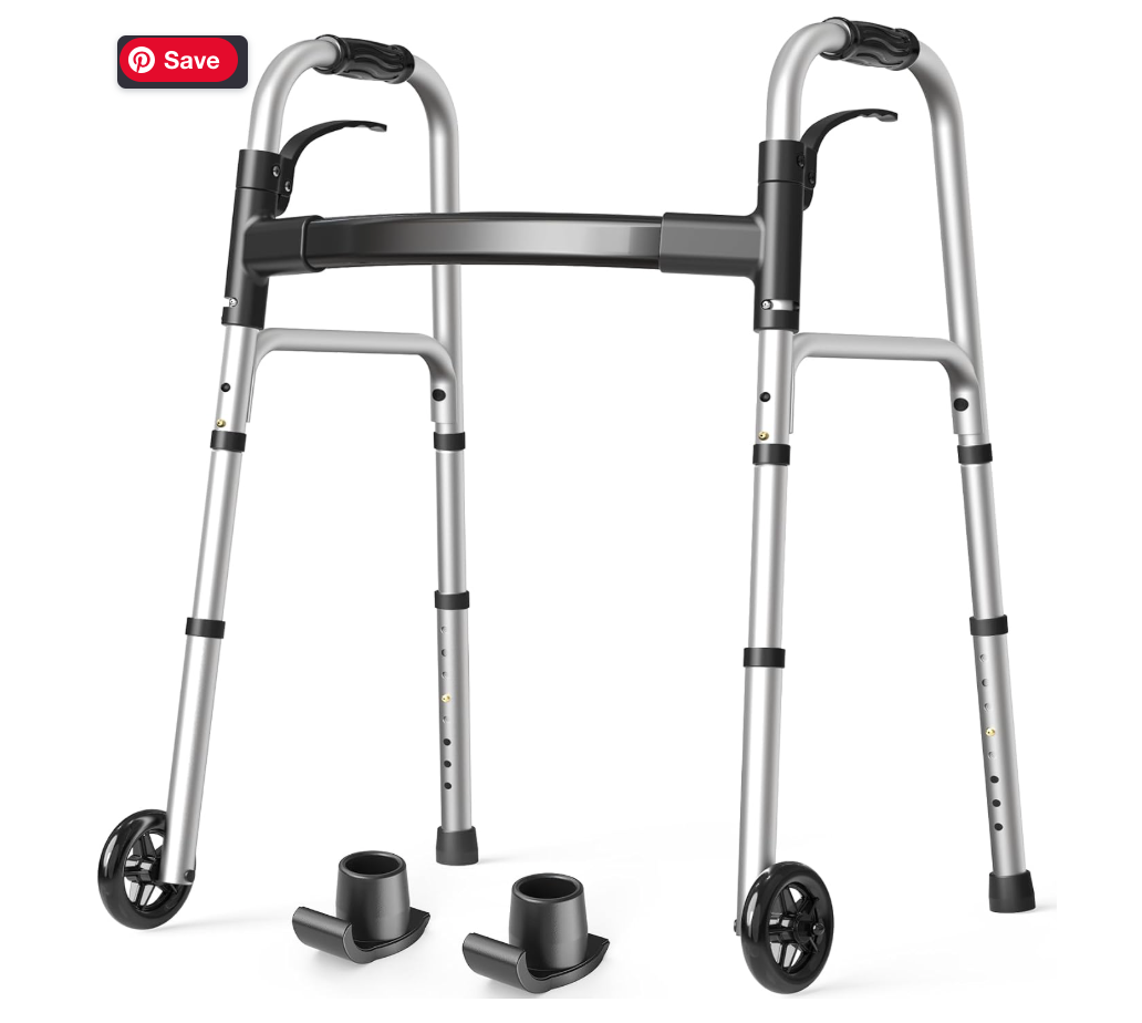 Lightweight Folding Adjustable Walker with Basket