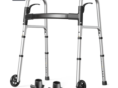 Lightweight Folding Adjustable Walker with Basket