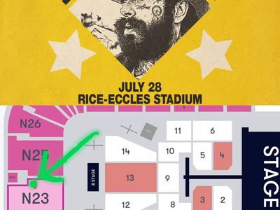 POST MALONE Section: N23 ROW: 19 Seats: 46,47 (3 from the CENTER aisle)