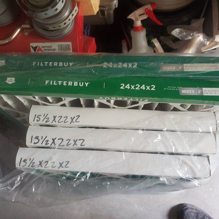 Furnace Filters 15.5x22x2, 24x24x2 , Each