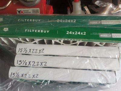 Furnace Filters 15.5x22x2, 24x24x2 , Each