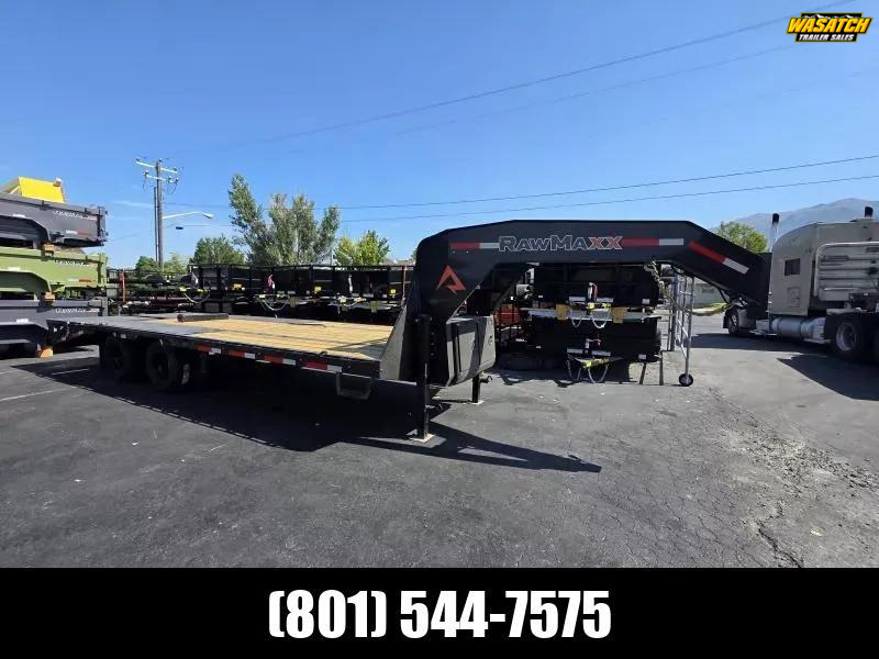 2026 RawMaxx 24' Gooseneck FDXD 20K Flatbed Trailer