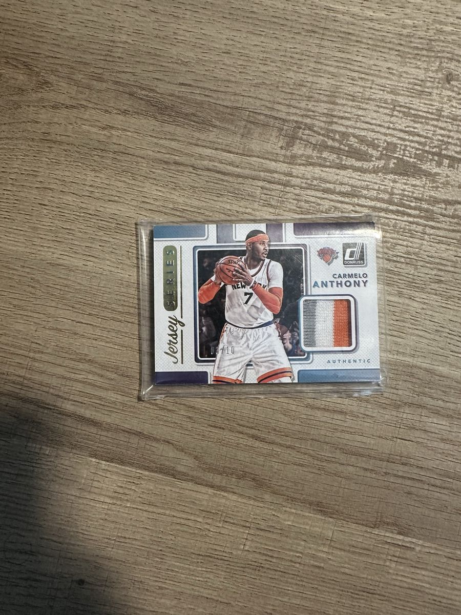 Carmelo Anthony jersey card numbered 3/10