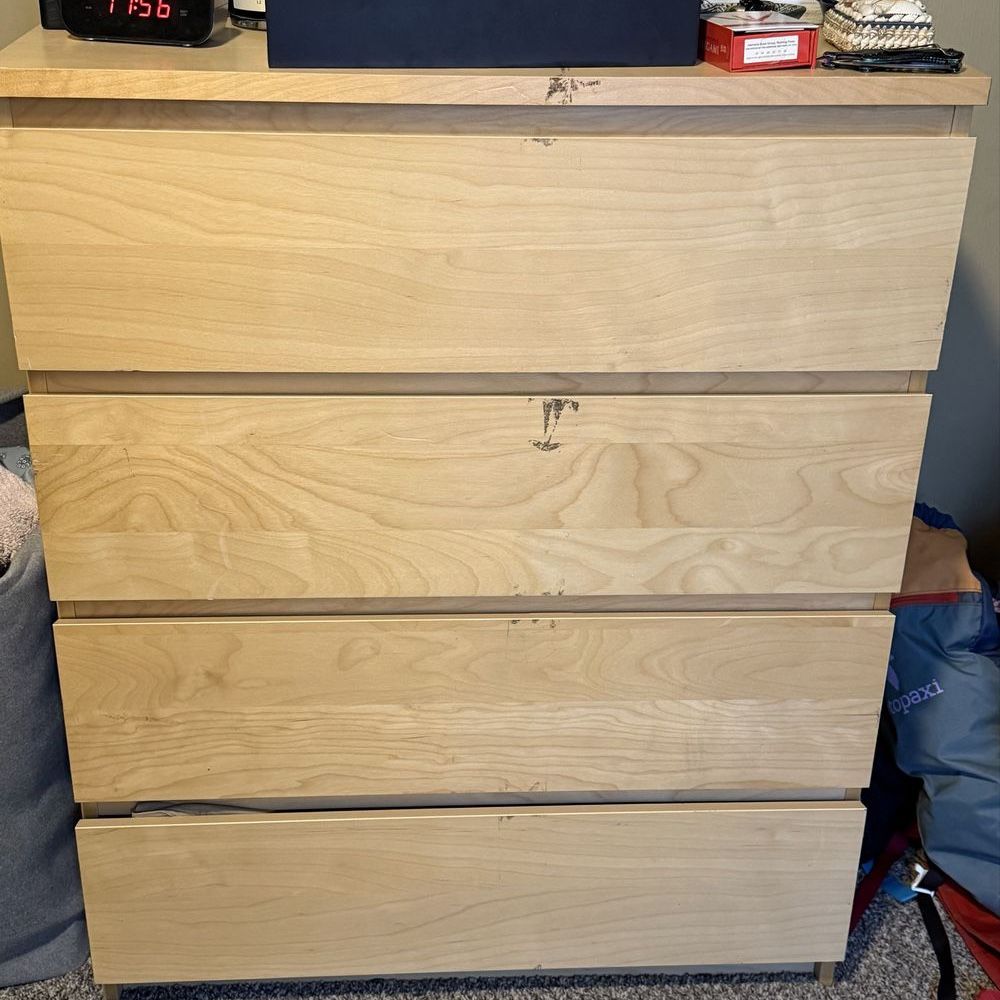 4-Drawer Dresser - Light Wood Finish