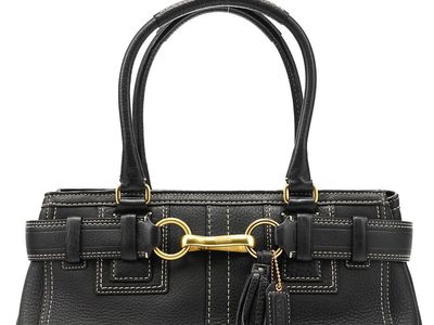 Coach Vintage Black Pebbled Leather Hamptons Tote Bag