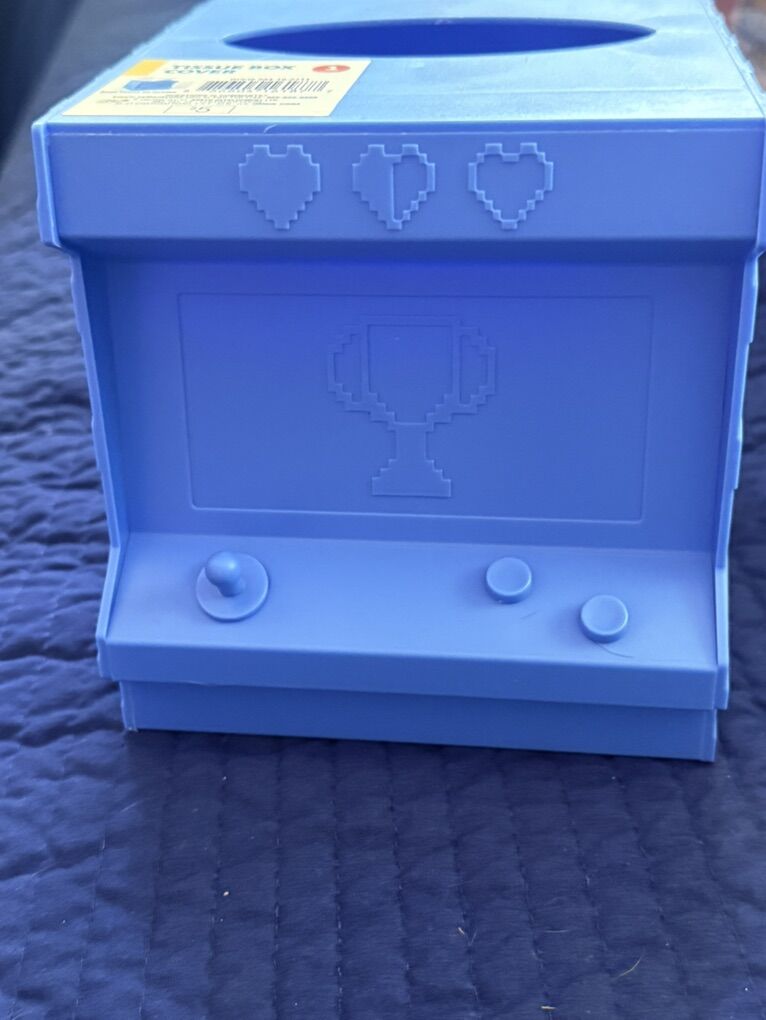 New Video Arcade Tissue Box Cover- Blue
