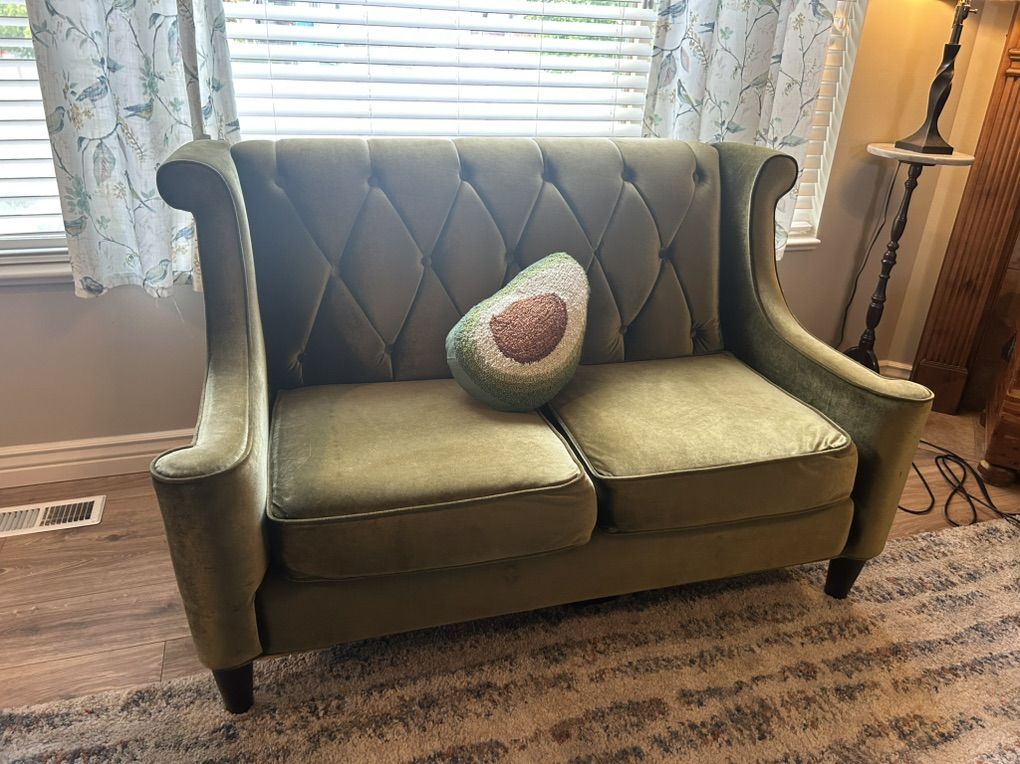Green Velvet Loveseat