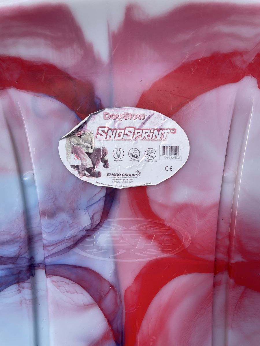DayGlow SNOSPRINT Tie Dye Snow Sled for Single Rider