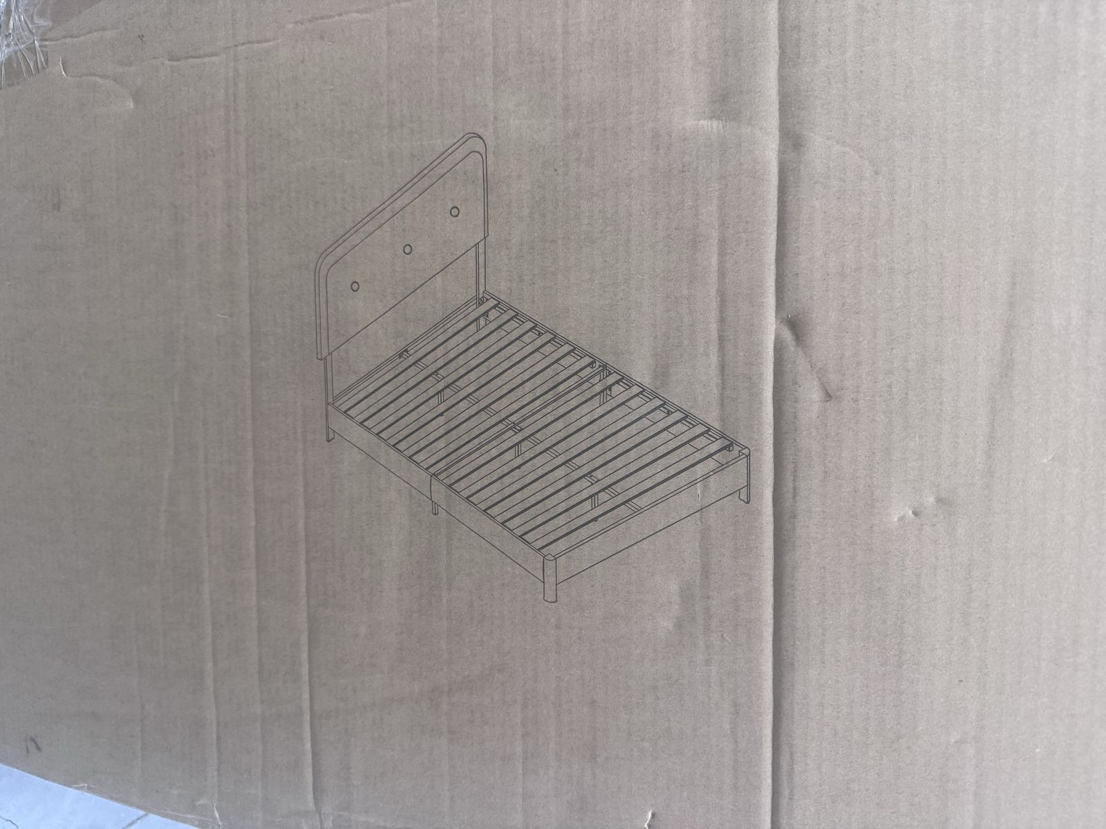 Beige full size bedframe 