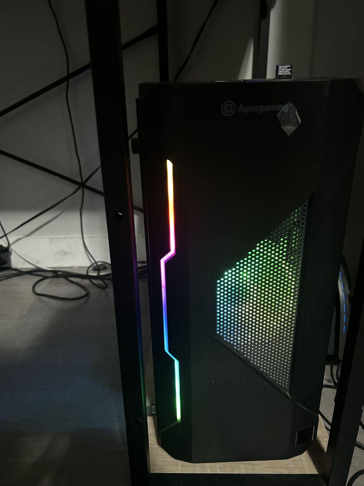 Gaming pc with monitor and keyboard and mouse