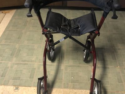 Folding 4 wheeled Walker with Seat, Backrest, and Ergonomic Handles and Large Wheels