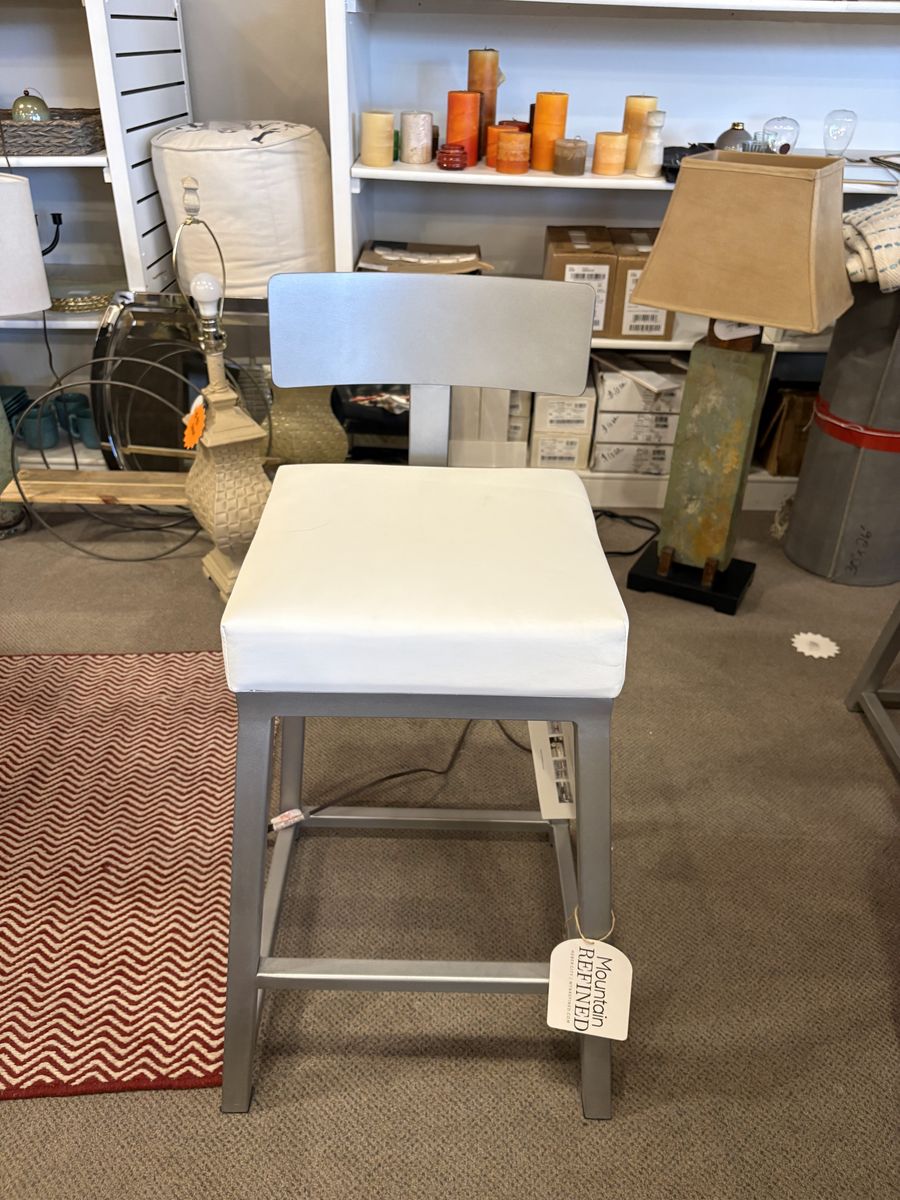 Modern White & Gray Counter Stool