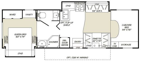 2005 Fleetwood RV Tioga 31K Motor Home Class C Bunk Over Cab|Rear Bedroom