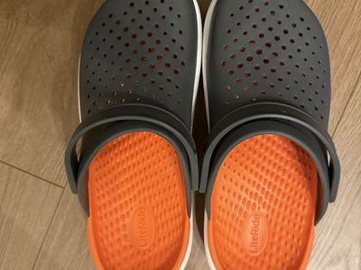 Crocs LiteRide Clog - Slate Gray with Orange Insole M9/W11