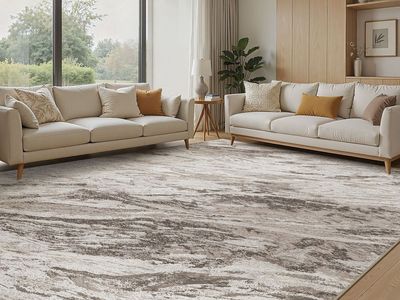 NEW 9x12 Washable Area Rugs for Living Room, Modern Abstract Printed Rug