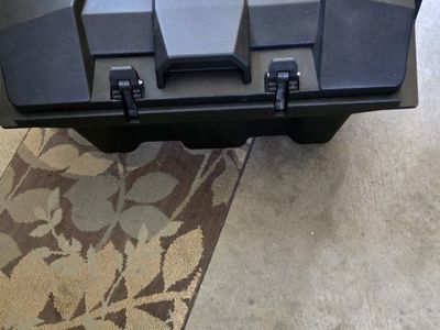 Black Universal ATV/UTV Rear Storage Cargo Box | Durable Hard Plastic | Weather-Resistant