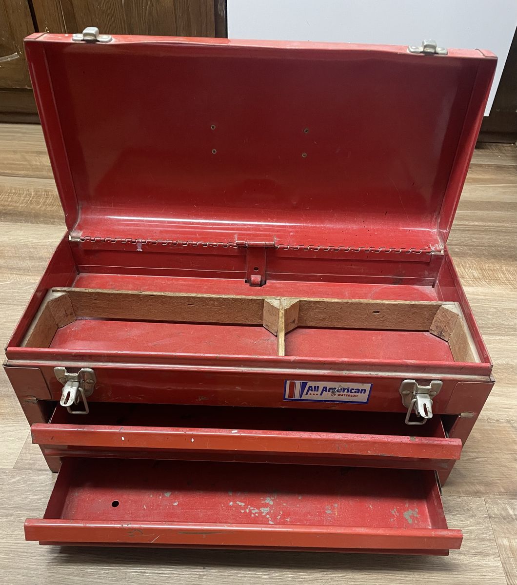 Vintage All-American By Waterloo Steel Toolbox