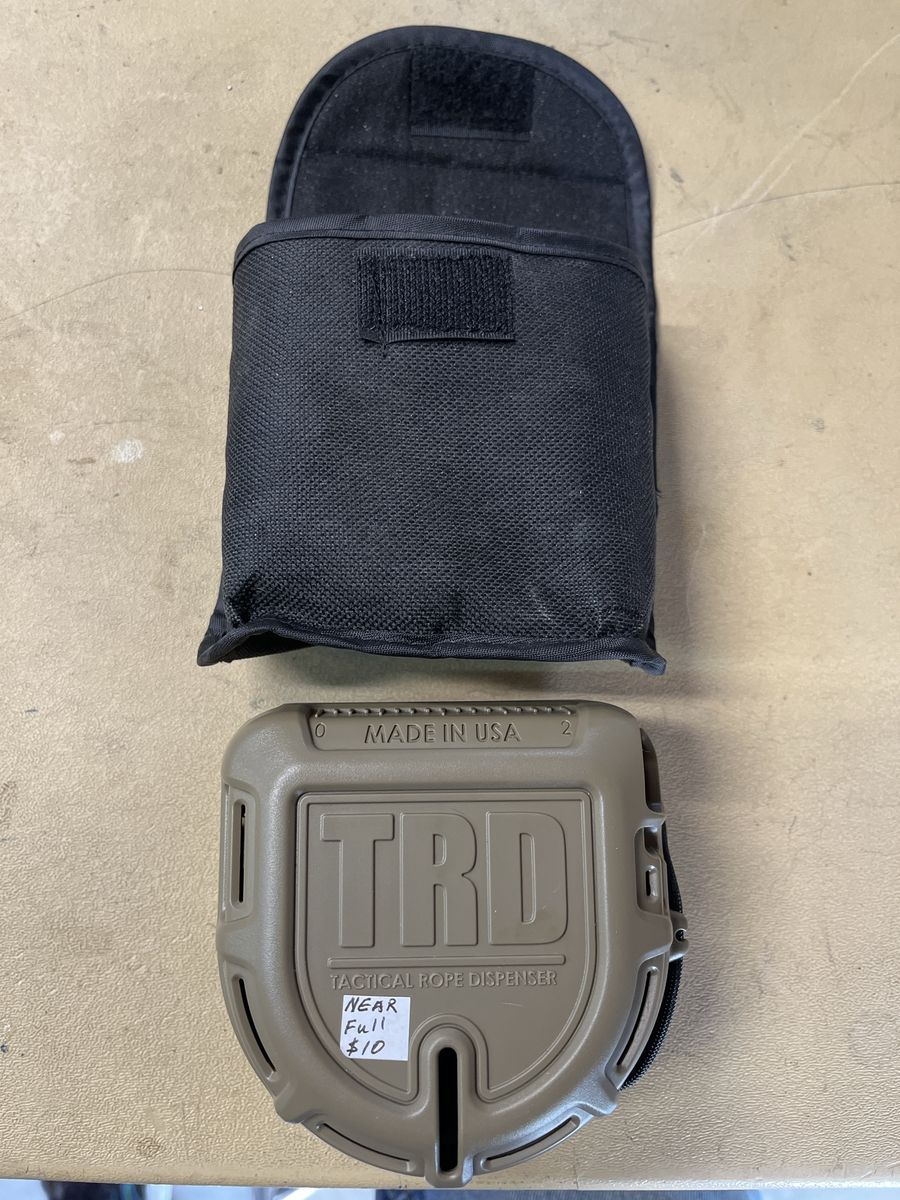 TRD Tactical Rope Dispenser Made in USA w/ Pouch - Tan Near Full.