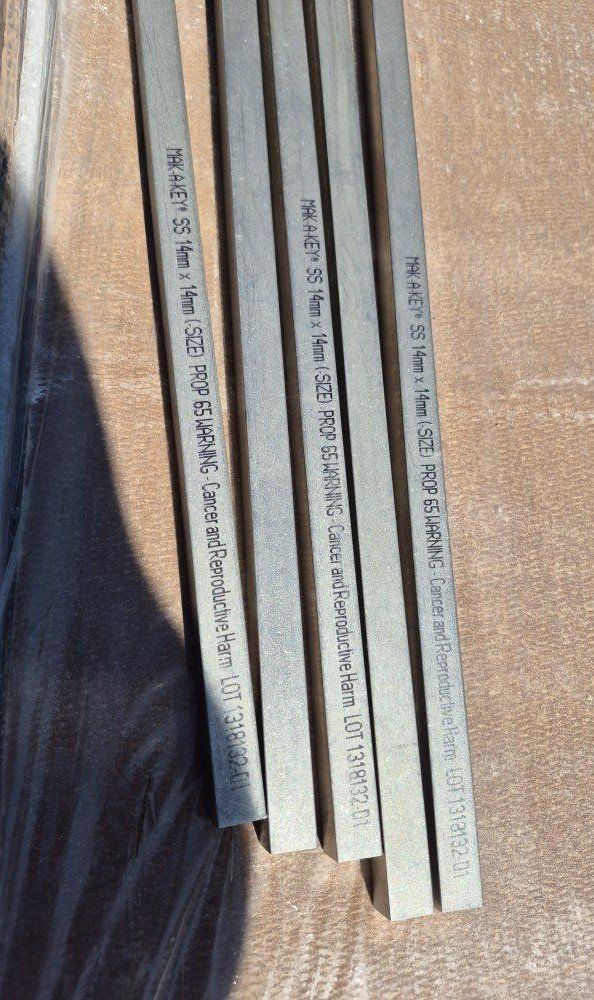5 x MAK-A-KEY SS Key Stock 14mm x 14mm (-SIZE) 1m 316 Stainless Steel Plain