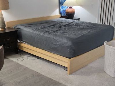 Minimalist Wood Queen Bed Frame - Light Wood Finish, Platform Style