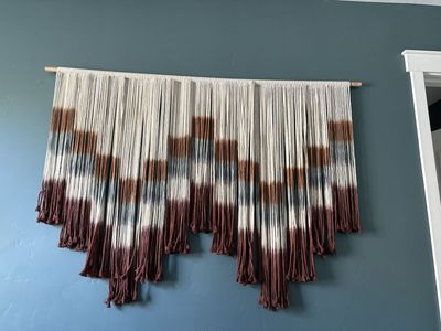 Boho Macrame Wall Hanging Decor - Dip-Dyed Tassel Tapestry Art