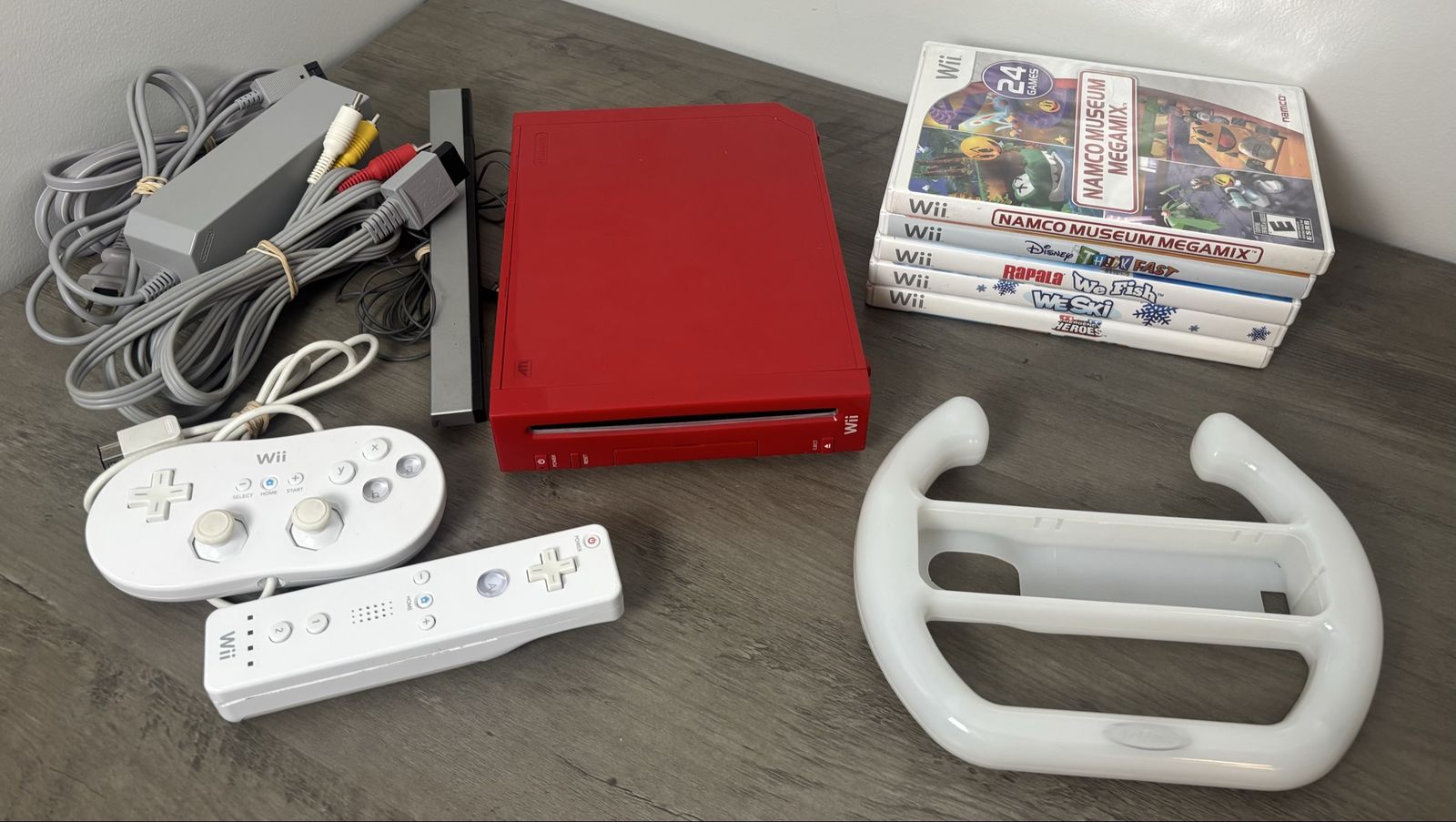 Nintendo Wii Red Console Bundle + Games